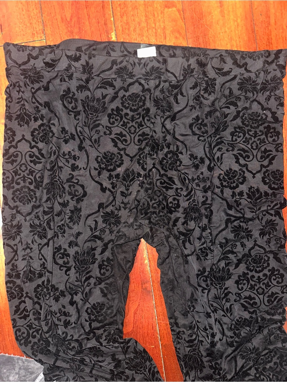 Women’s Floral Print Black Tights